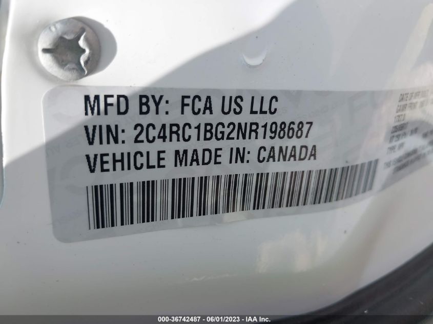 2022 CHRYSLER PACIFICA TOURING L - 2C4RC1BG2NR198687