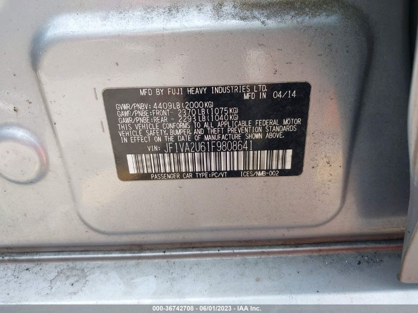 2015 SUBARU WRX STI LIMITED - JF1VA2U61F9808641