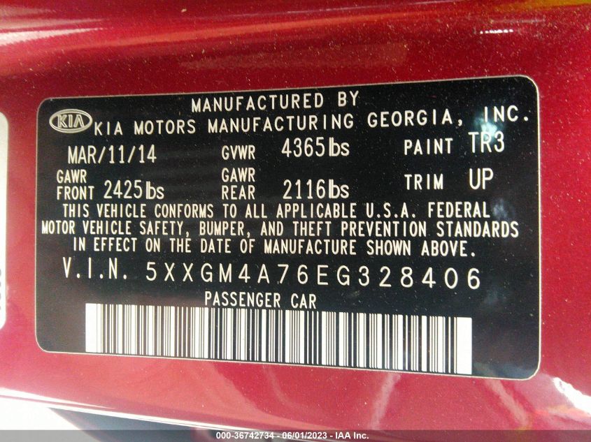 2014 KIA OPTIMA LX - 5XXGM4A76EG328406