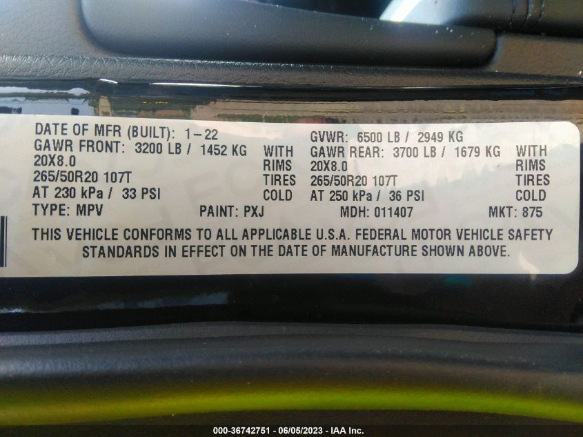 2022 JEEP GRAND CHEROKEE WK LAREDO X - 1C4RJFAG3NC115684