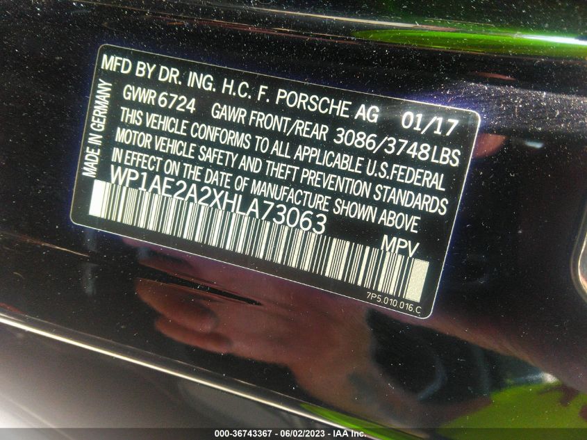 2017 PORSCHE CAYENNE S E-HYBRID - WP1AE2A2XHLA73063