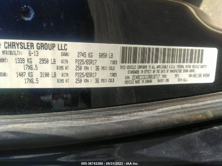 2013 CHRYSLER TOWN & COUNTRY TOURING-L - 2C4RC1CG1DR818717