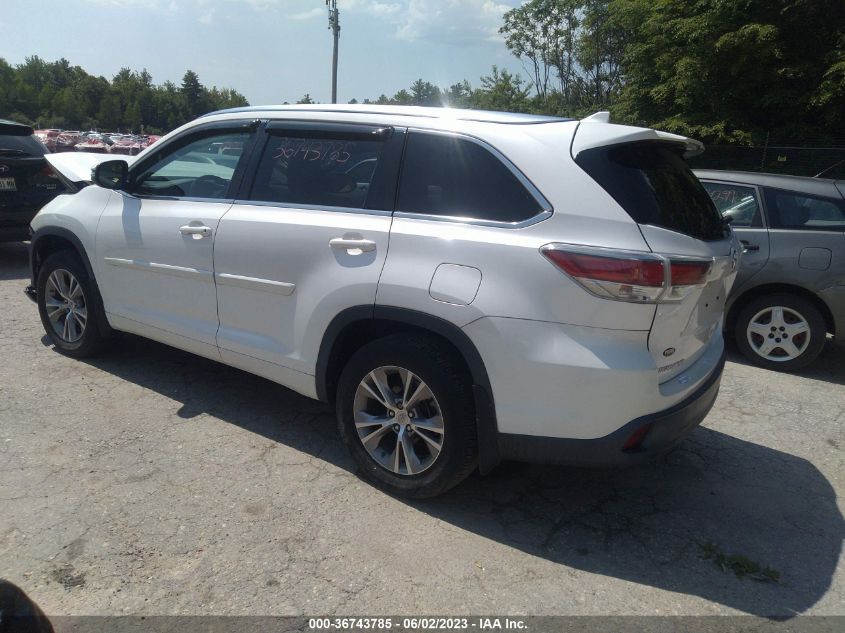 2015 TOYOTA HIGHLANDER XLE - 5TDJKRFH5FS185524