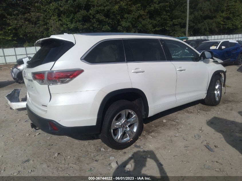 2016 TOYOTA HIGHLANDER LIMITED - 5TDYKRFH1GS181776