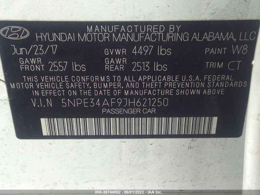 2018 HYUNDAI SONATA SPORT - 5NPE34AF9JH621250