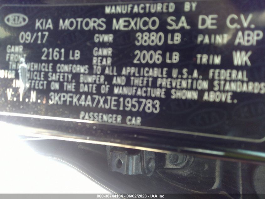 2018 KIA FORTE LX - 3KPFK4A7XJE195783