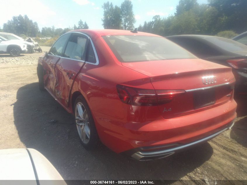 2023 AUDI A4 SEDAN S LINE PREMIUM PLUS - WAUEAAF46PN006379