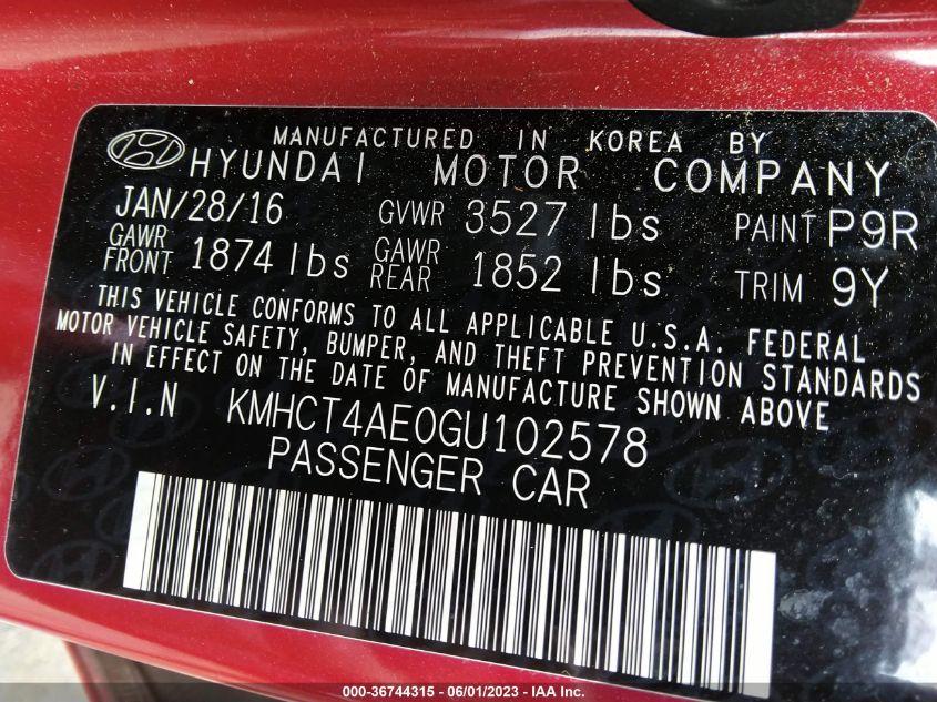 2016 HYUNDAI ACCENT SE - KMHCT4AE0GU102578