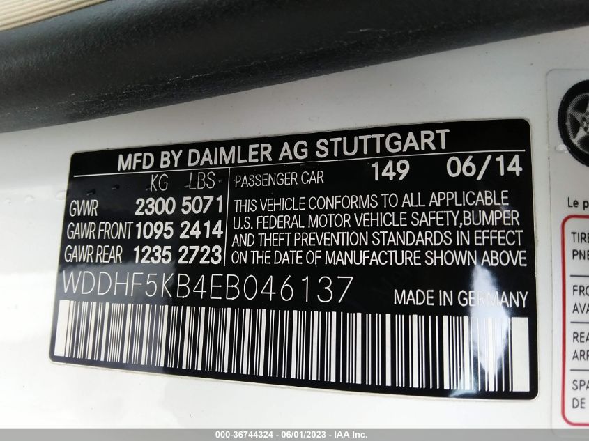2014 MERCEDES-BENZ E-CLASS E 350 - WDDHF5KB4EB046137