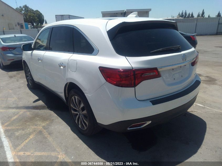 2016 ACURA MDX W/TECH/W/TECH - 5FRYD4H49GB018402