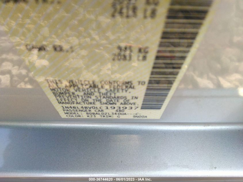 2020 NISSAN ALTIMA 2.5 S - 1N4BL4BV0LC193937