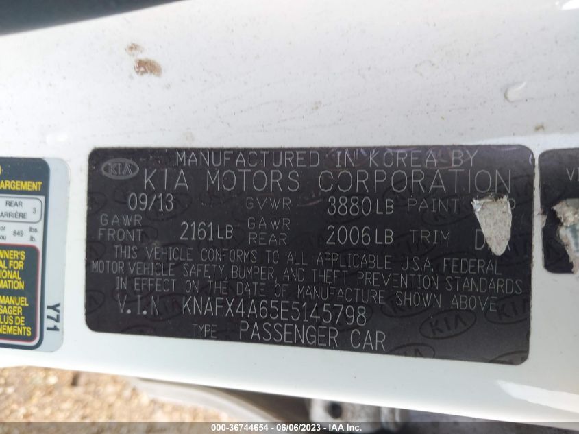2014 KIA FORTE LX - KNAFX4A65E5145798