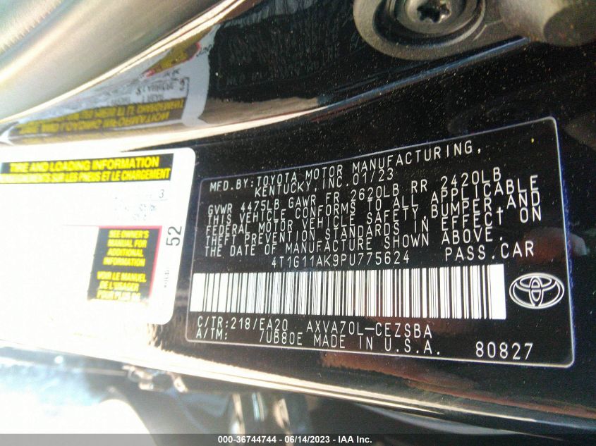 2023 TOYOTA CAMRY SE NIGHT SHADE/SE - 4T1G11AK9PU775624