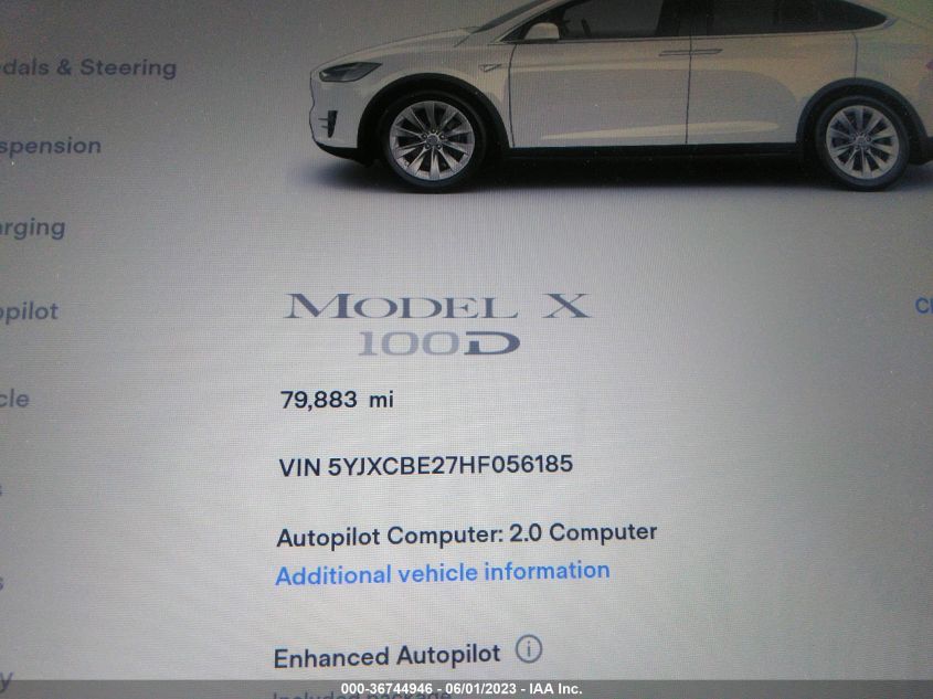 2017 TESLA MODEL X 90D/75D/100D - 5YJXCBE27HF056185