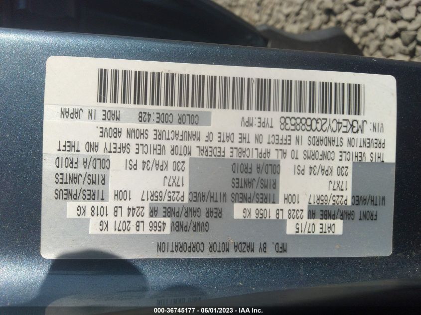2016 MAZDA CX-5 TOURING - JM3KE4CY2G0688538