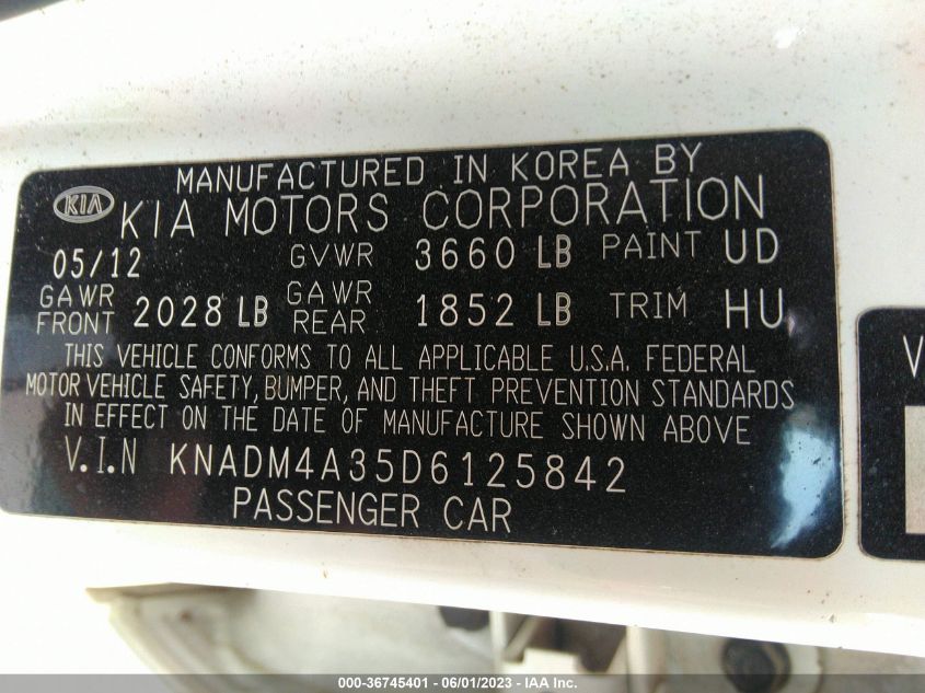2013 KIA RIO LX - KNADM4A35D6125842