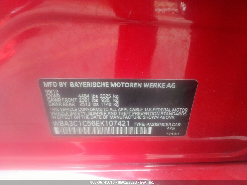 2014 BMW 3 SERIES 328I - WBA3C1C56EK107421