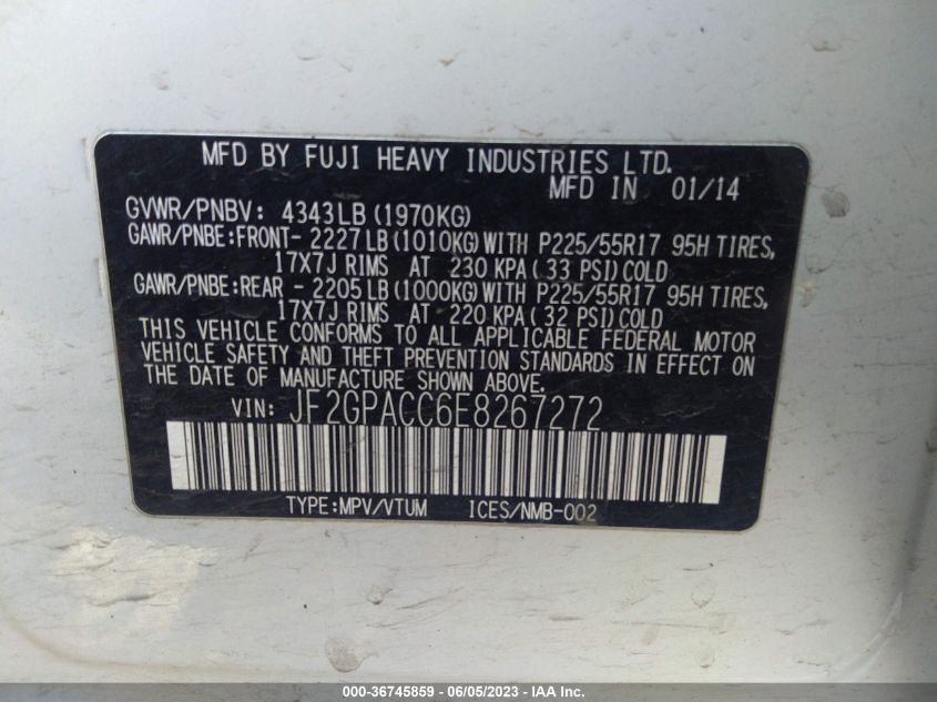 2014 SUBARU XV CROSSTREK PREMIUM - JF2GPACC6E8267272