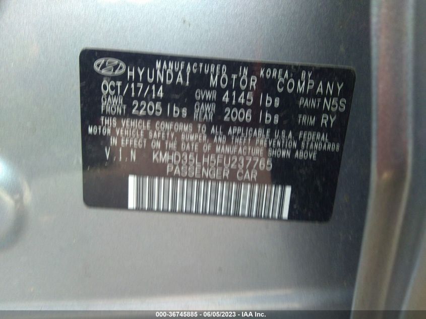 2015 HYUNDAI ELANTRA GT - KMHD35LH5FU237765