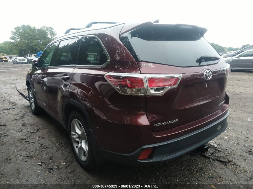2015 TOYOTA HIGHLANDER LIMITED - 5TDDKRFH4FS219630