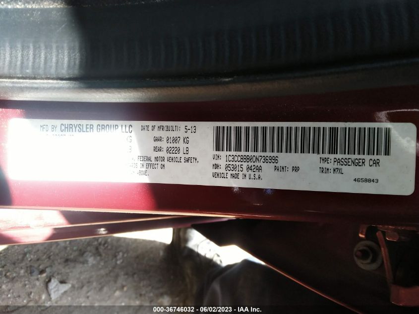 2013 CHRYSLER 200 TOURING - 1C3CCBBB0DN736996