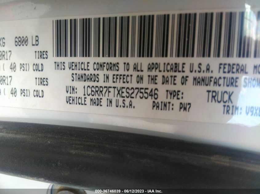2014 RAM 1500 TRADESMAN - 1C6RR7FTXES275546