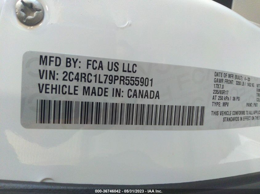 2023 CHRYSLER PACIFICA HYBRID TOURING L - 2C4RC1L79PR555901