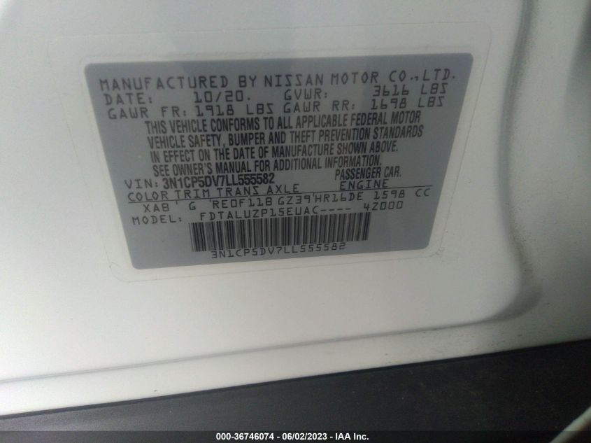 2020 NISSAN KICKS SR - 3N1CP5DV7LL555582