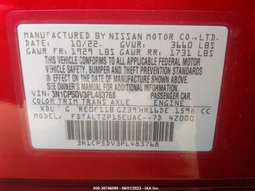 2023 NISSAN KICKS SR - 3N1CP5DV3PL483768