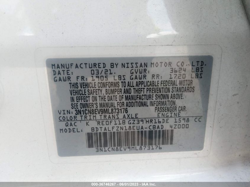 2021 NISSAN VERSA SV - 3N1CN8EV9ML873176
