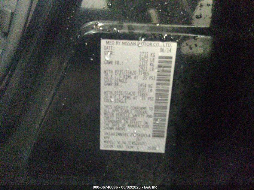 2014 NISSAN PATHFINDER PLATINUM - 5N1AR2MN5EC709004