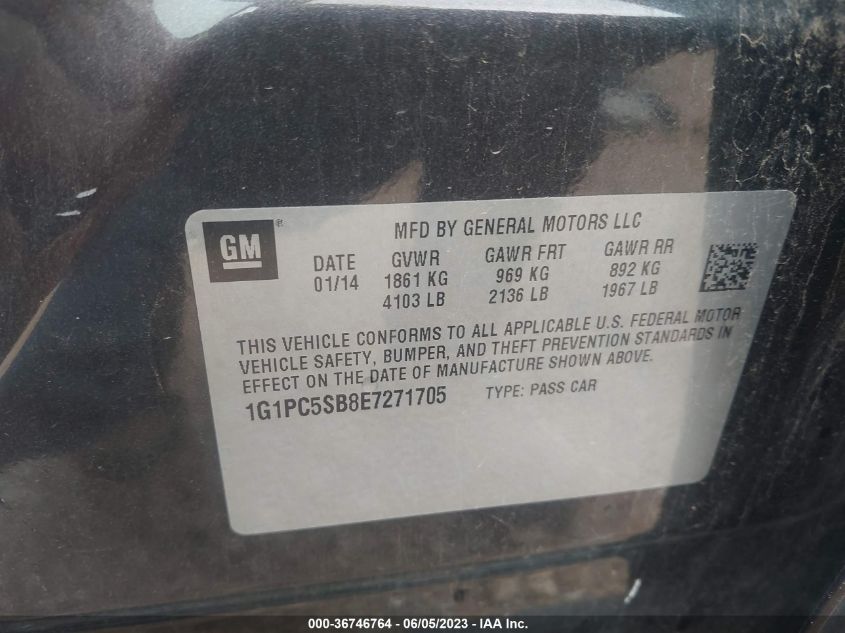 2014 CHEVROLET CRUZE 1LT - 1G1PC5SB8E7271705