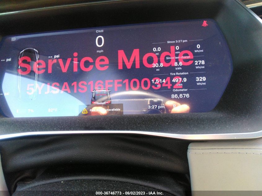 2015 TESLA MODEL S KWH BATTERY - 5YJSA1S16FF100342