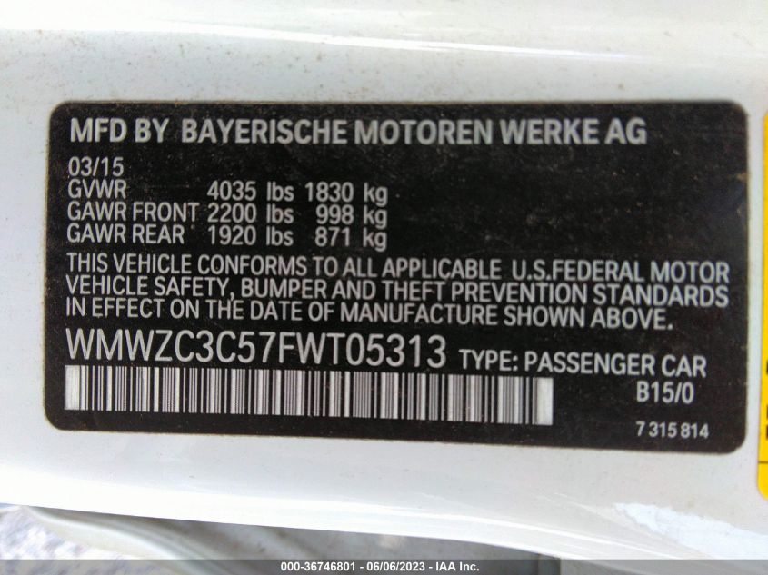 2015 MINI COOPER COUNTRYMAN S - WMWZC3C57FWT05313