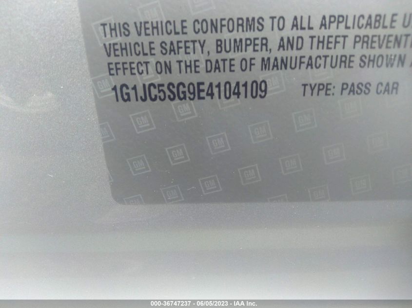 2014 CHEVROLET SONIC LT - 1G1JC5SG9E4104109