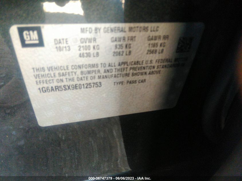 2014 CADILLAC CTS SEDAN LUXURY RWD - 1G6AR5SX9E0125753