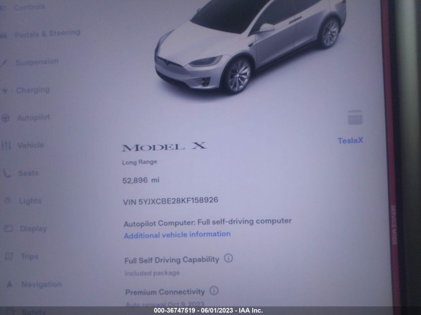 2019 TESLA MODEL X - 5YJXCBE28KF158926