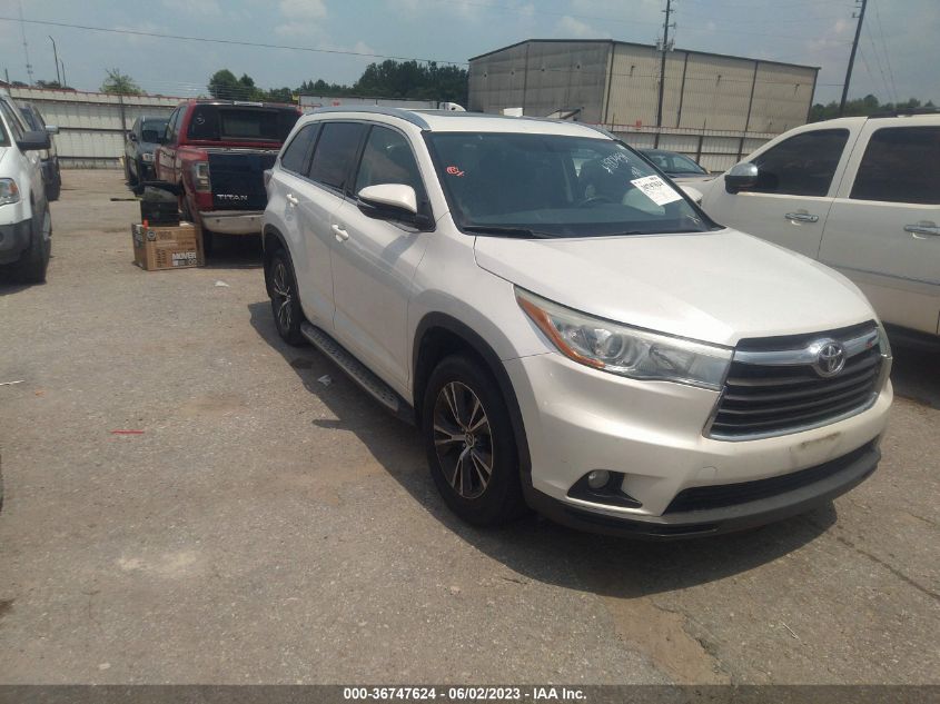 2016 TOYOTA HIGHLANDER XLE - 5TDKKRFH9GS180459