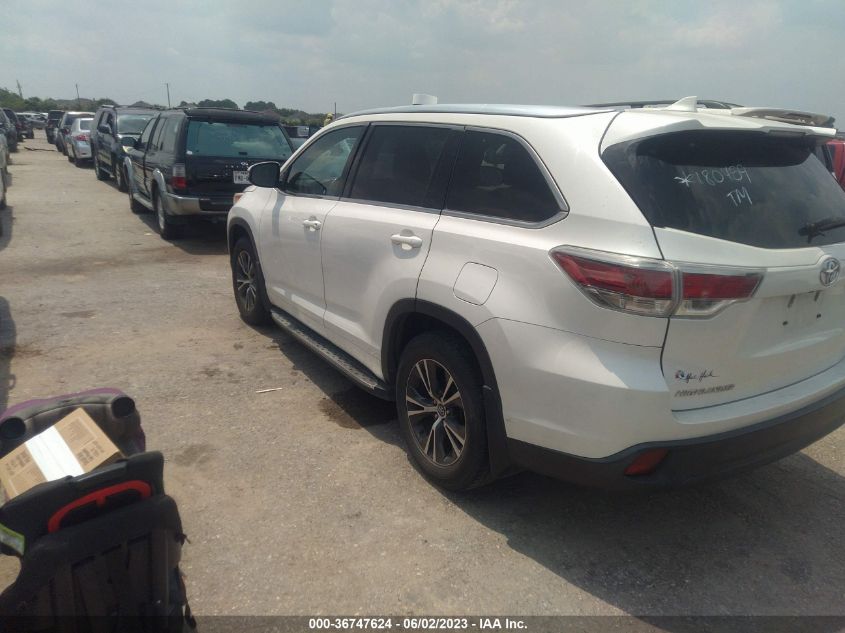 2016 TOYOTA HIGHLANDER XLE - 5TDKKRFH9GS180459