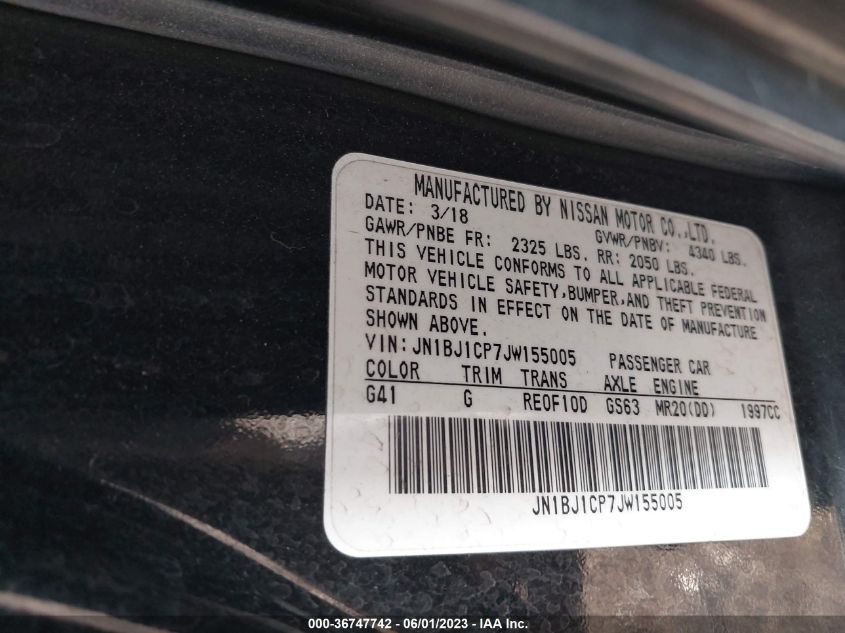 2018 NISSAN ROGUE SPORT S - JN1BJ1CP7JW155005