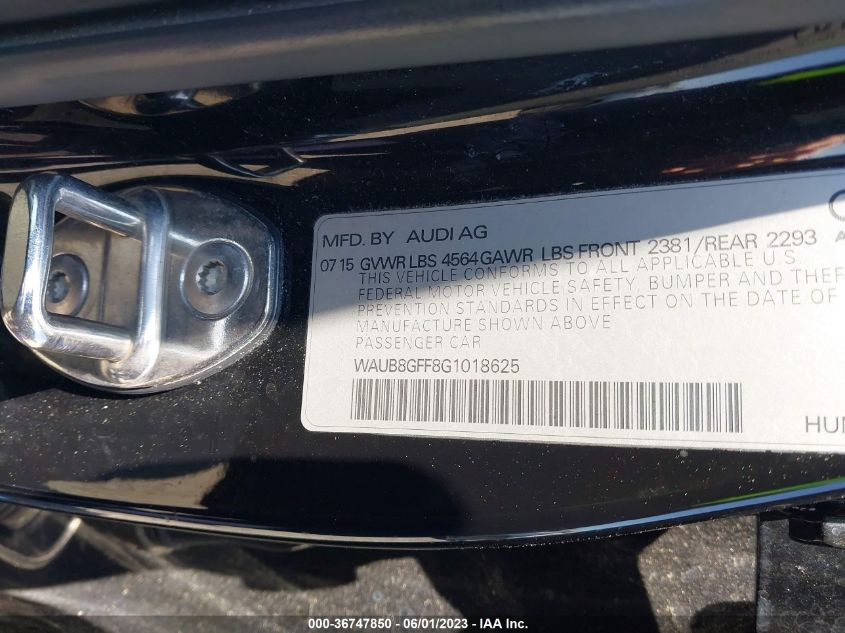 2016 AUDI A3 2.0T PREMIUM - WAUB8GFF8G1018625