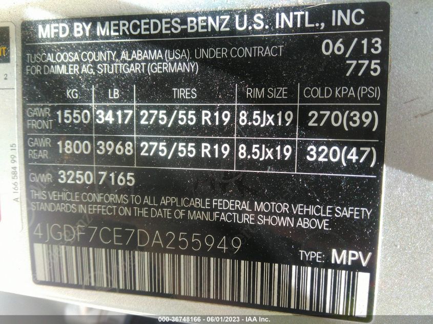 2013 MERCEDES-BENZ GL-CLASS GL 450 - 4JGDF7CE7DA255949