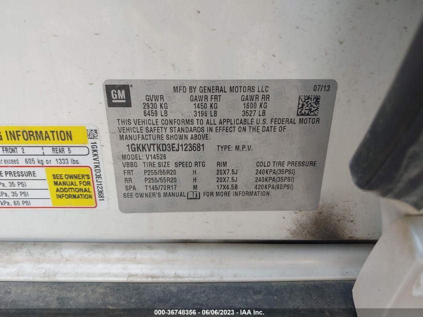 2014 GMC ACADIA DENALI - 1GKKVTKD3EJ123681
