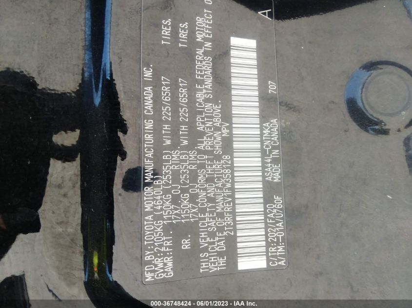 2015 TOYOTA RAV4 XLE - 2T3RFREV1FW358128
