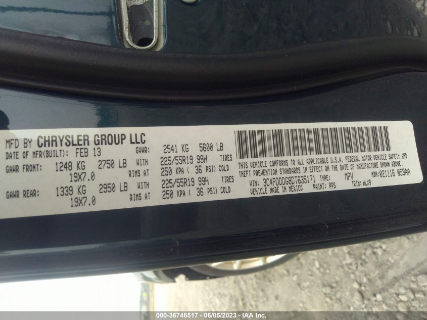 2013 DODGE JOURNEY CREW - 3C4PDDDG8DT635171
