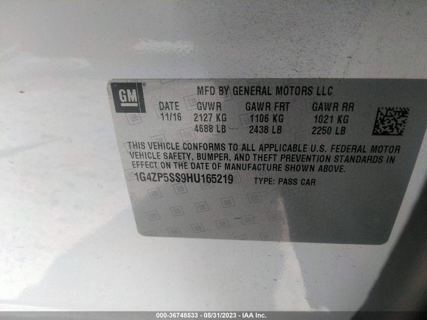 2017 BUICK LACROSSE ESSENCE - 1G4ZP5SS9HU165219