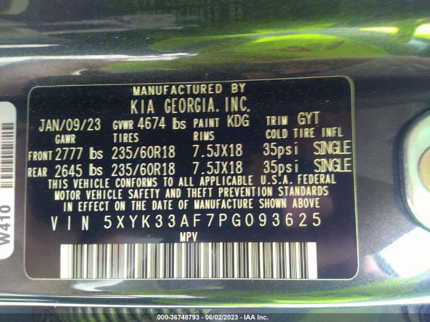 2023 KIA SPORTAGE EX - 5XYK33AF7PG093625