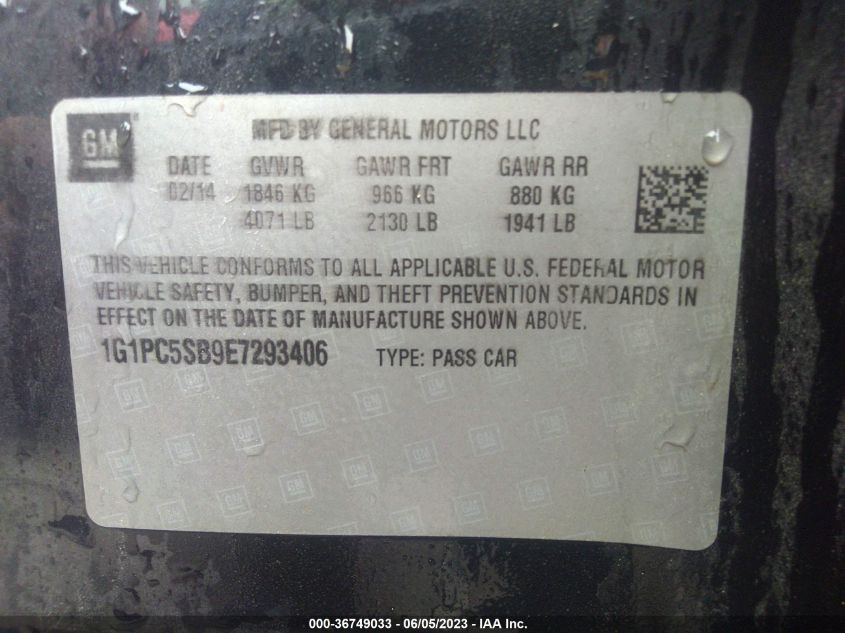 2014 CHEVROLET CRUZE 1LT - 1G1PC5SB9E7293406