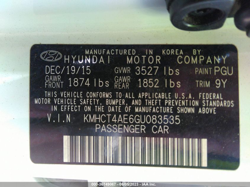2016 HYUNDAI ACCENT SE - KMHCT4AE6GU083535