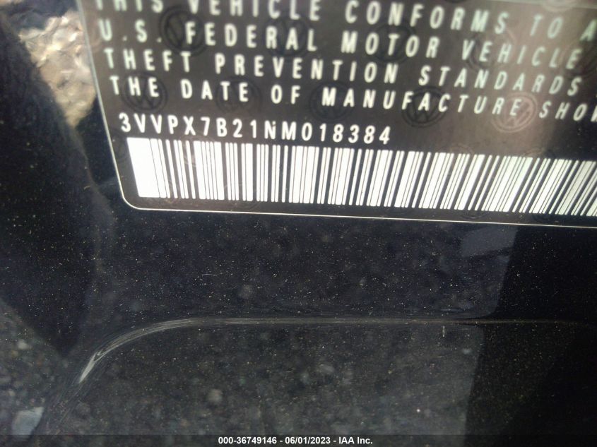2022 VOLKSWAGEN TAOS SE - 3VVPX7B21NM018384